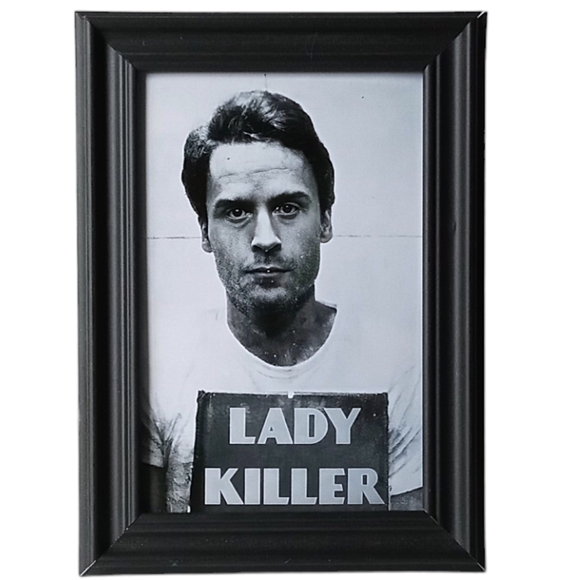 Serial killer Ted Bundy lady killer art creepy scary horror crime framed print - Picture 1 of 3